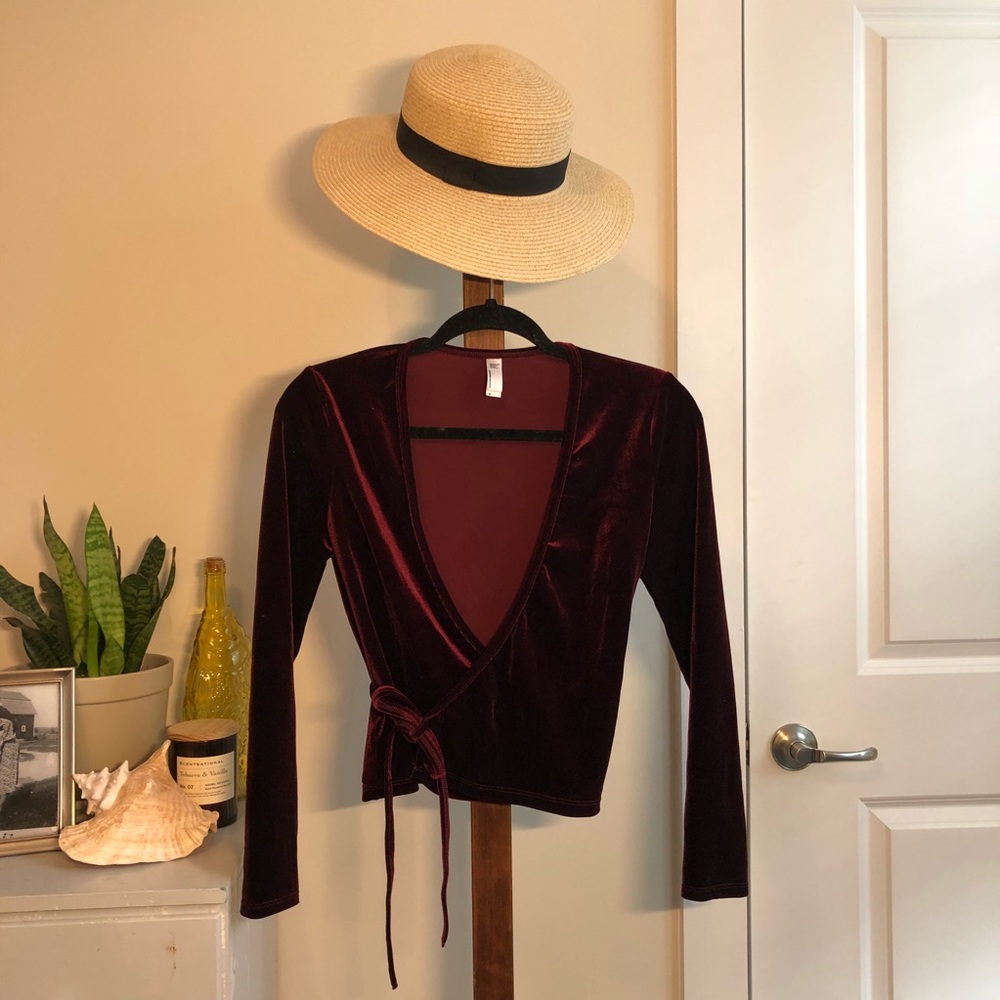 American Apparel Velvet Wrap Top